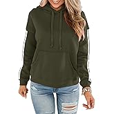 Womens Casual Hoodies Crew Neck Long Sleeve Sweatshirts with Pocket Lightweight Pullover Tops