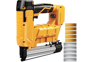 18GA Nail Gun Compatible with Dewalt 20V Battery, 2 in 1 Cordless Brad Nailer/Electric Stapler 500pcs Nails and 500pcs Staple