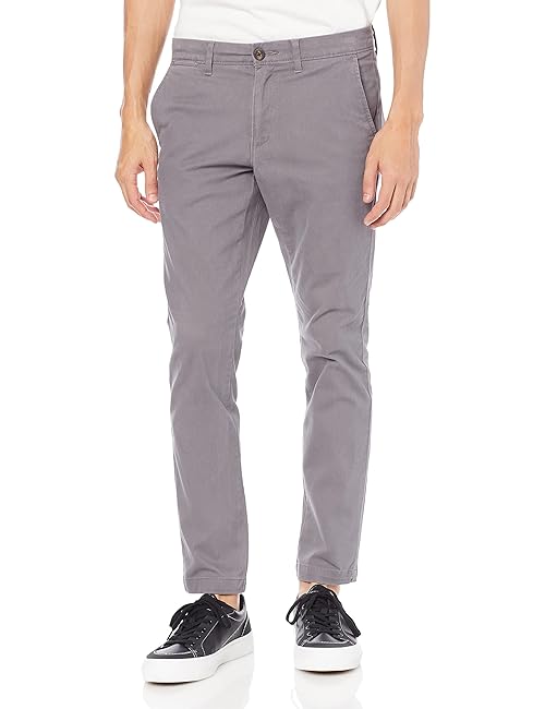 Amazon Essentials Men's Skinny-Fit Casual Stretch Chino Pant, Charcoal, 42W x 30L