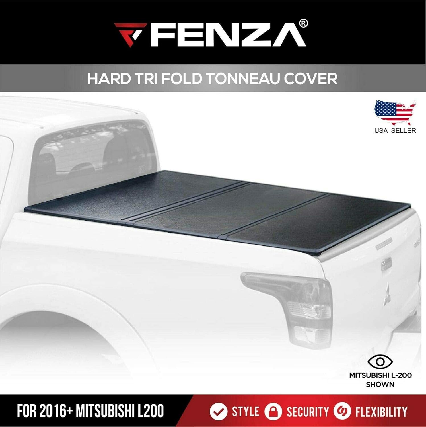 Amazon Com Hard Tri Fold Tonneau Cover For 2016 Mitsubishi L200 Triton Double Cab Automotive