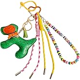 QTMY Cute Puppy Beaded Rope Braided Keychain Bag Charms for Handbag Purse Backpack Accessories for Bogg Bag,724