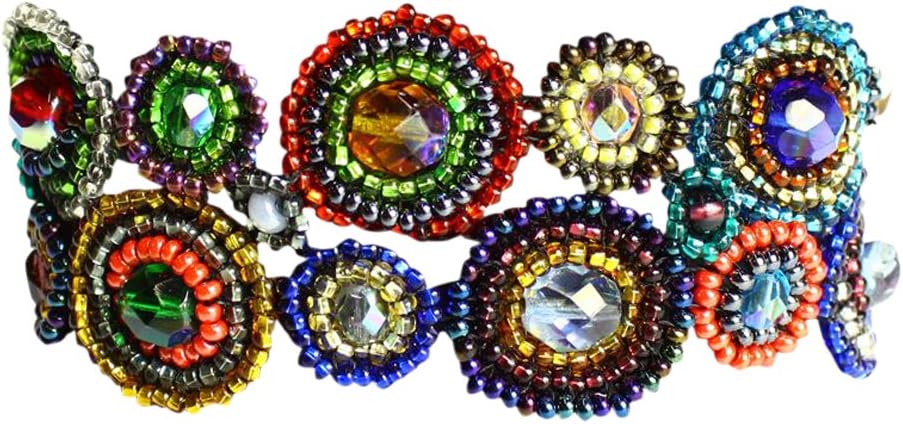 Enchanted Imports Halo Beaded Bracelet with Magnetic Clasp, Handmade in Guatemala (Pink)