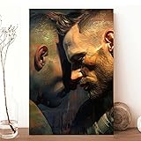 HMLZSJ Nude Muscle Male Torso Portrait Art Gay
