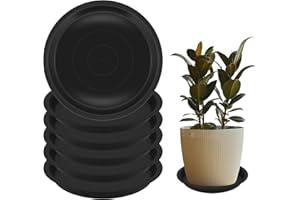 TNTIWQ 6 Pack 6 Inch Round Plant Saucers for Less 5 Inch Pot Indoors Outdoors Plant Trays for Pots Planter Saucer Plastic Plant Drip Tray Flower Planter Water Tray for Potted Plant(Black, 6"(6pcs))