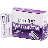 Medi-First First Aid Antibiotic 0.5 Gram Individual Packet Ointment 400 IU - 5 mg - 5,000 IU/Gram Strength, 25 Ct