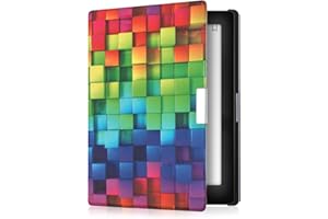 kwmobile Case Compatible with Kobo Aura Edition 1 Case - eReader Cover - Rainbow Cubes Multicolor/Green/Blue