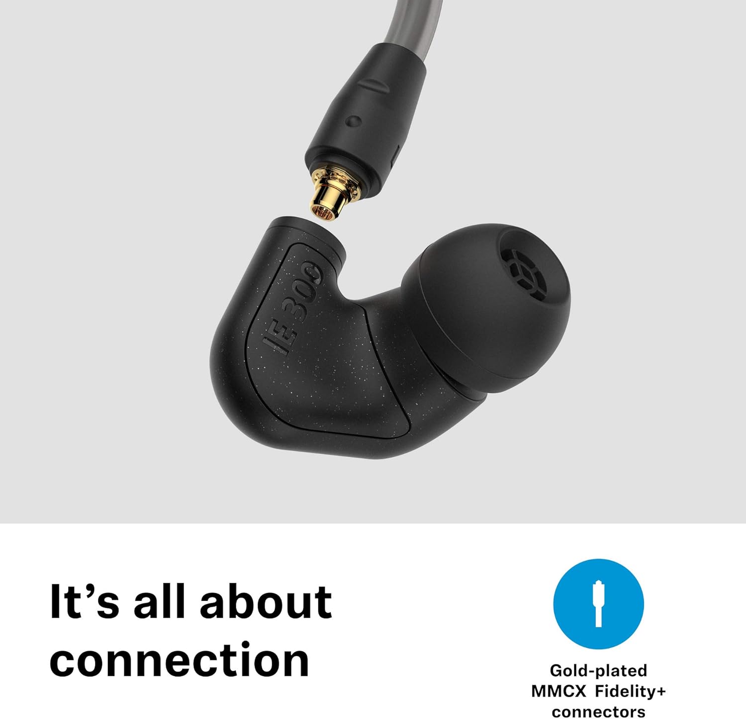 Sennheiser IE 300 In-Ear Audiophile Headphones - Sound Isolating with XWB Transducers for Balanced Sound, Detachable Cable with Flexible Ear Hooks, 2-Year Warranty (Black) - Image 4