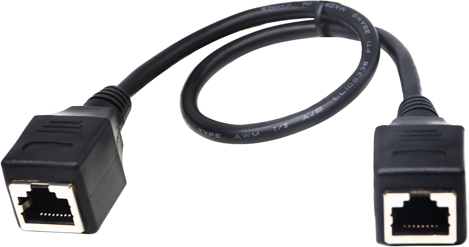 zdyCGTime Patch CAT5 Plug Wires RJ45 Female to RJ45 Female Ethernet Extender CAT5/LAN Network Wiring Cable,RJ45 extension cable can be connected to PC - Image 4