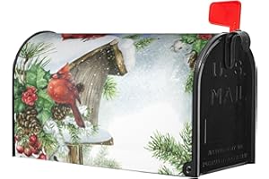 IDENTIY Mailbox Covers Magnetic Standard Size,Christmas Red Cardinal Birds Magnetic Mailbox Covers 18"x21",Cardinals in Snow Mailbox Covers Magnetic,Mailbox Wraps Post Letter Box Cover for Holiday Yard Decor