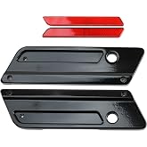 YTSMotor Saddle Bag Latch Cover for Harley Touring 1997-2013 (Black+Red) | Saddlebag Hinge Latch Cover Compatible for Harley Davidson Road King Street Electra Glide Ultra