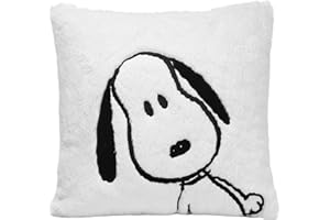 Lambs & Ivy Classic Snoopy White/Black Furry Decorative Nursery Throw Pillow