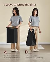 VASAGLE 4-Compartment Laundry Hamper with Shelf 160 L Ink Black Rustic Brown view 7