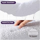 DEXI Bath Mat 50x80 cm Extra Soft Microfiber Non-Slip White view 7
