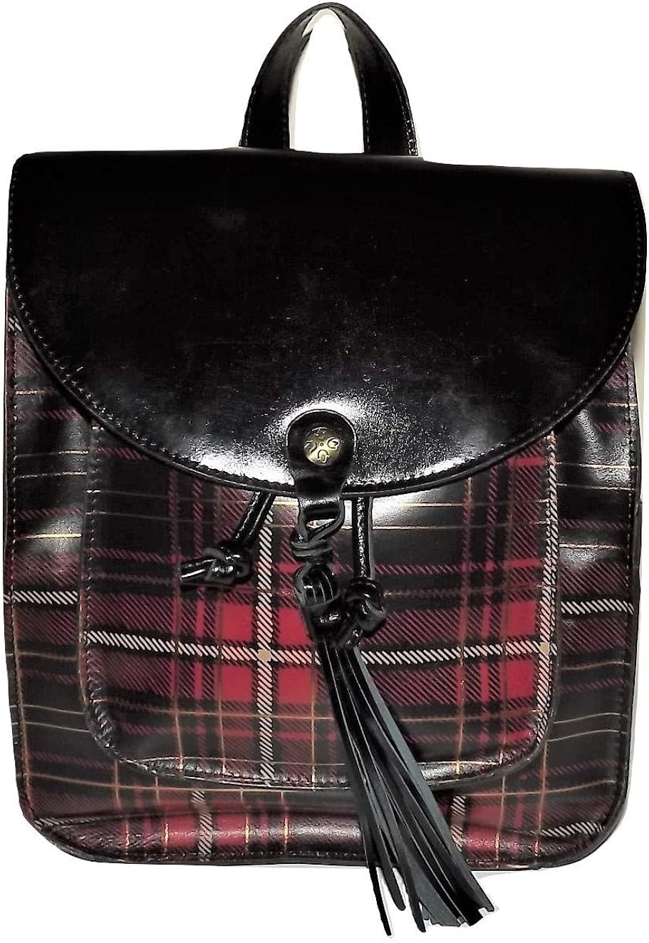 Patricia Nash Womens Leather Jovanna Front Flap Backpack Gold Foil