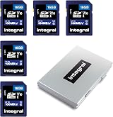 Integral 16GB SDHC 5 Pack in 6-slot Metal Case High Speed up to 100MB/s V10 U1