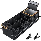 HEYTRIP Large Trunk Organizer With Built-in Leakproof Cooler Bag, 2 Tie-Down Straps, 4 Removable Dividers, Foldable Cover, Bu