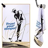 MINGLITAI Magnetic Golf Towel, 23.6"x15.7" Golf Cleaning Towel, Premium Ultra-Absorbent Microfiber Golf Towel for Golf Bags, Carts and Clubs, Waffle Weave Pattern