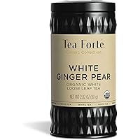 Tea Forté Organic White Tea WHITE GINGER PEAR, 2.82 Ounce Loose Leaf Tea Canister