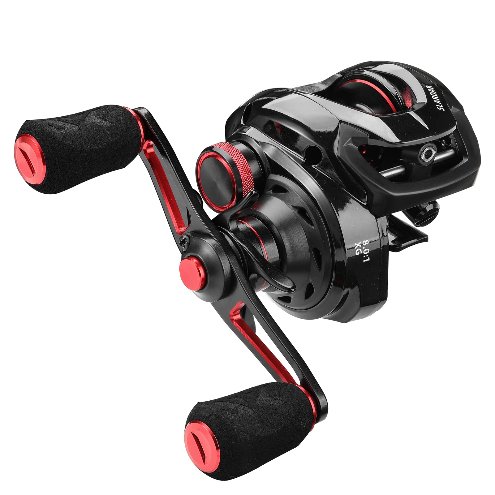 Seaknight SLARDAR Baitcasting Fishing Reel Freshwater 10+1 Shielded Bearings 8.0:1 Gear Ratio High Speed Smooth Reels Carp Fishing Carbon Fiber Drag Max 18LB (8.0:1 Right Handle/Max 18LB)