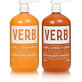 VERB Curl Shampoo + Conditioner Duo - Cleanse and Smooth - Frizz Control + Definition- Vegan, No Parabens or Harmful Sulfates