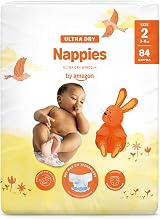 By Amazon Ultra Dry Nappies Size 2 3-6 kg 84 nappies channels fast absorption