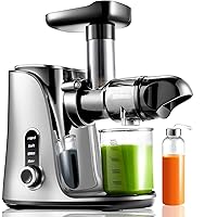 Juicer Machines,AMZCHEF Slow Masticating Juicer Extractor, Cold Press Juicer with Two Speed Modes, Travel bottle(500ML),LED d