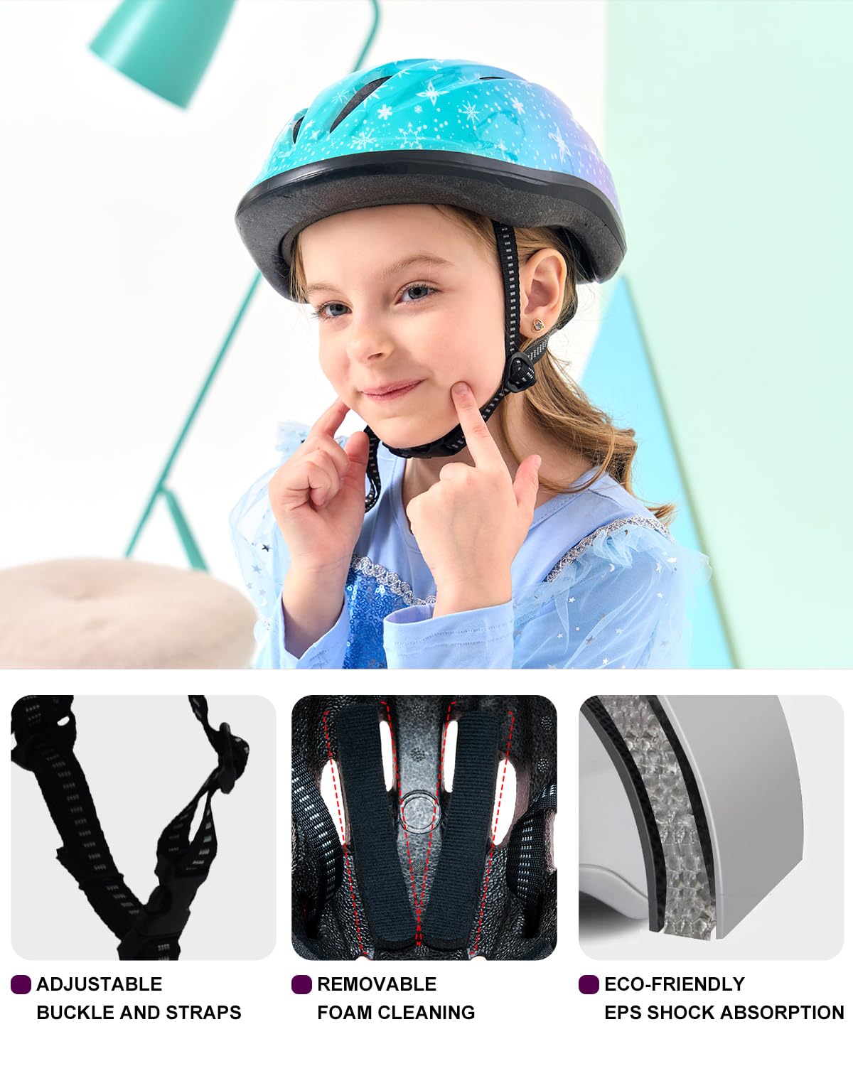 Girl Helmet for Bike,Kids Bike Pink Helmet for Girls Approximately Ages 3-10 Years Adjuastable and Multi-Sport, from Toddler to Kids CPSC Certicated