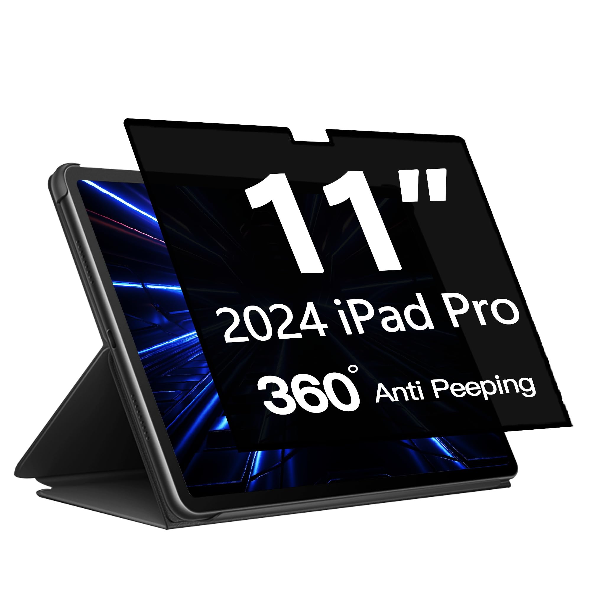 Photo 1 of Halloive 360° Privacy Screen Protector for iPad Pro 11 Inch 2025/2024 M5 M4 (6th/5th Generation),Privacy Screen Filter Compatible for iPad Pro 11 6th/5th Gen-Anti Blue Light Anti-Spy