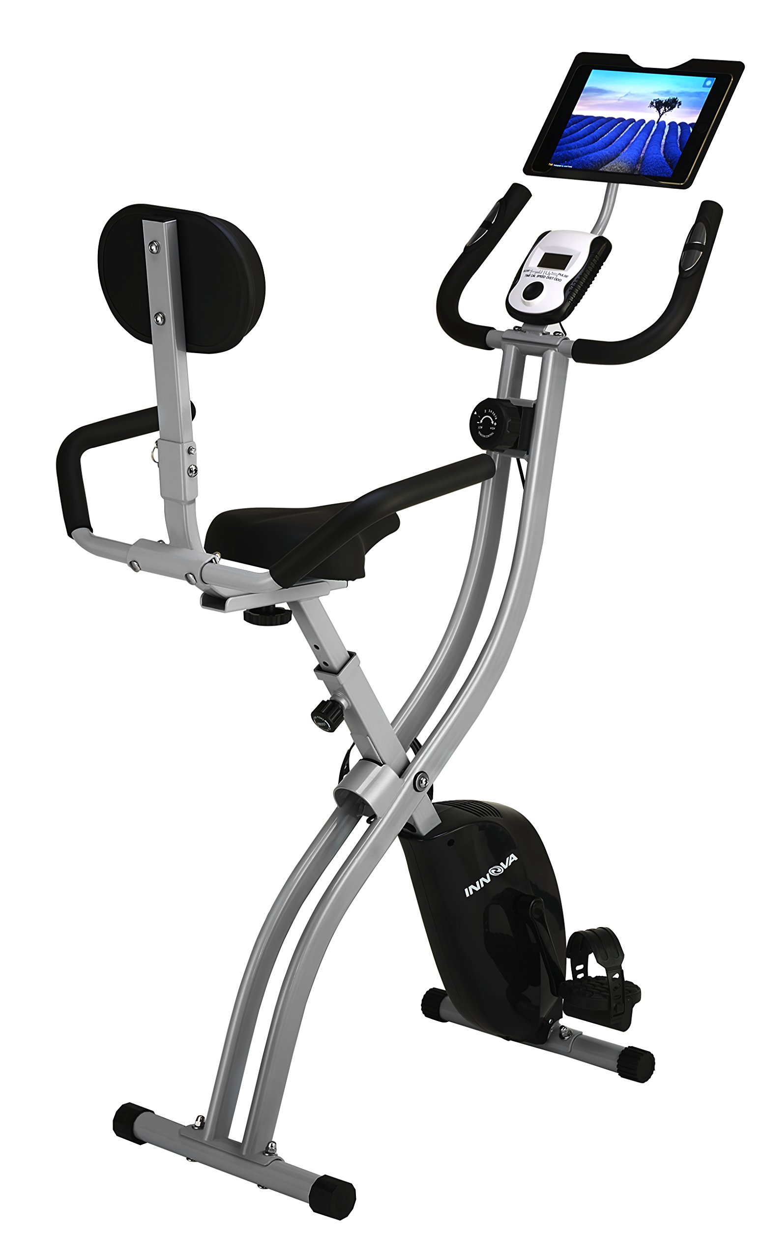 Innova XBR450 Folding Upright Bike with Backrest and iPad/Android