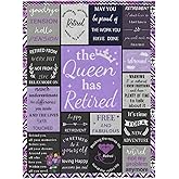 The Queens Has Retired Blanket – Soft Cozy Fleece Retirement Throw for Women, Funny Retirement Gift for Mom, Wife, Teacher, Nurse, or Friend