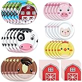Hpscdyo 180Pcs Farm Animals Party Supplies Paper Plates and Napkins Serve 60 Disposable Tableware Set for Birthday Party Decorations Game Day Family Holiday Sports Events