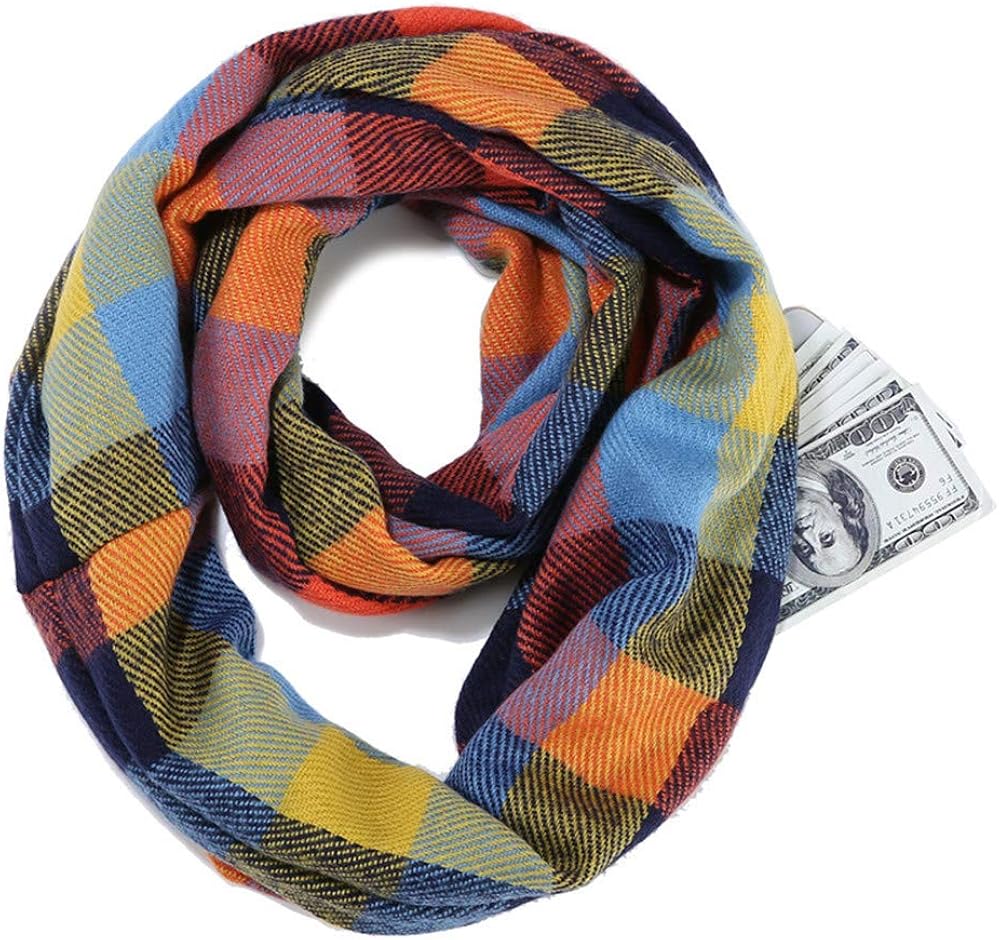 Travel Scarf with comfortable Scarf and With Zipper Pocket Lightweight