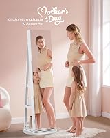 SONGMICS 6 LED Mirror Jewellery Cabinet 360° Swivel Lockable Freestanding view 2