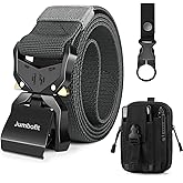 Jumbofit Tactical Belt for Men and Women, Military Work Belt Nylon with Quick-Release Buckle, Gift with Molle Pouch & Clip