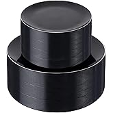 bUCLA 100PCS Black Plastic Plates - Heavy Duty Black Disposable with Silver Rim Include 50 Each (10 inch Dinner & 7 inch Dessert) Plates, Ideal for Party & New Year