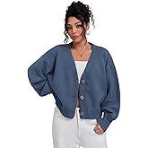 QIANXIZHAN Women's Chunky Cardigan Sweaters, V-Neck Knit Button Cropped Sweater Fall Fashion 2026