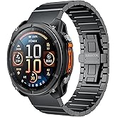 LULULOOK Titanium Band for Garmin Watch Fenix 8 51mm/7X/6X/5X Plus, 26mm Titanium Metal Repalcement Band for Garmin Watch Tactix/ quatix 8 51mm, epix Pro (Gen 2) 51mm, DLC Coating and Butterfly Clasp,Black