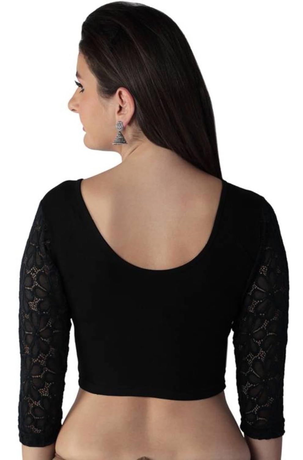 fressia fabrics women's stretchable readymade saree blouse crop top choli pack of 3