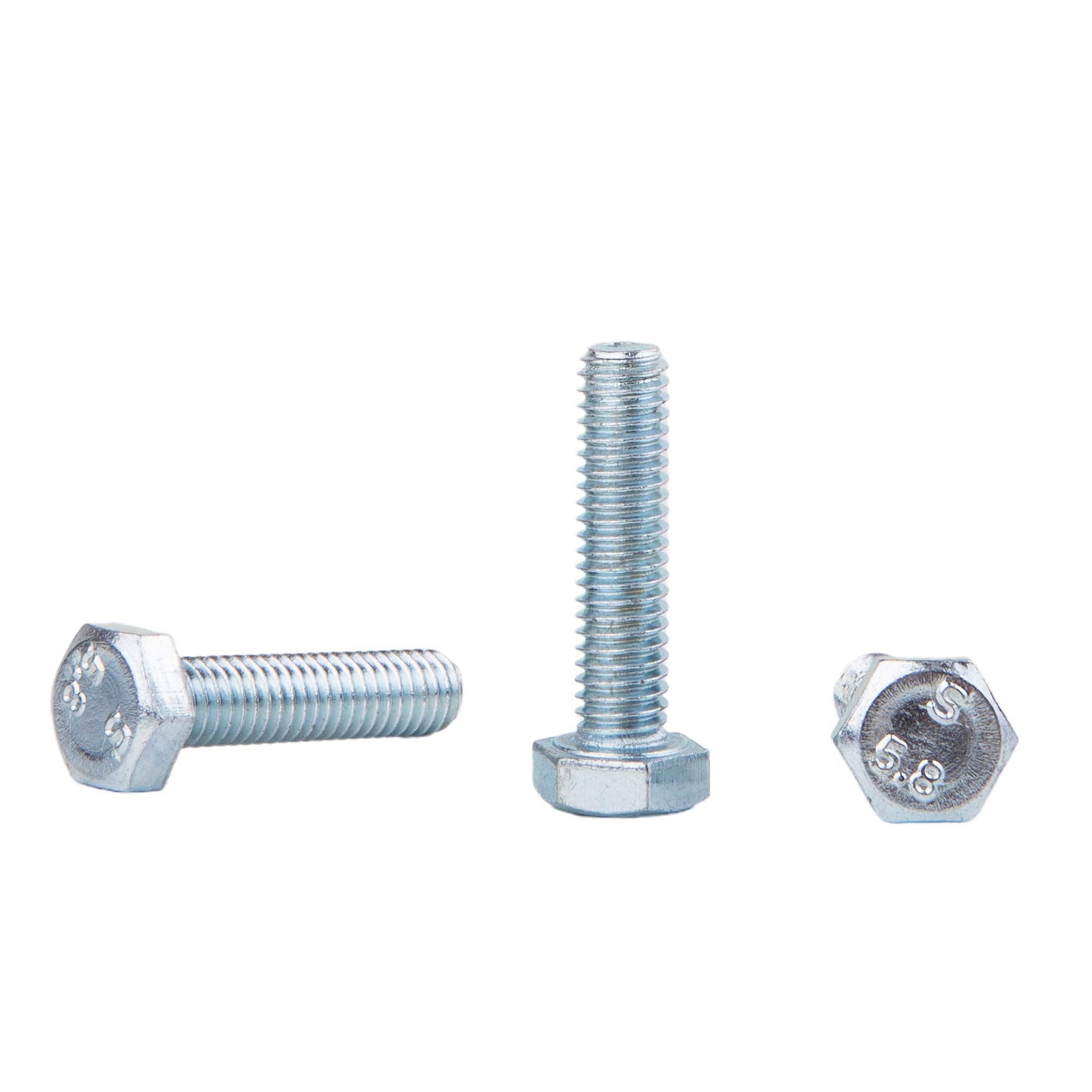 (Pack of 100 pcs) DIN 933 Zinc Plated Steel Hexagon Screws M6 x 25 mm, Hex Bolts, Fully Threaded, Hex Head (100, M6 x 25 mm)