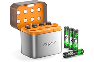 MUPOER Rechargeable AAA Batteries with Box,Battery Box for AA/AAA Rechargeable Battery,Triple AAA Batteries NiMH 8 Pack 1100mAh 1.2V,3A Pilas Recargables,Removable Fast Charging for Lithium,Phone Batteries