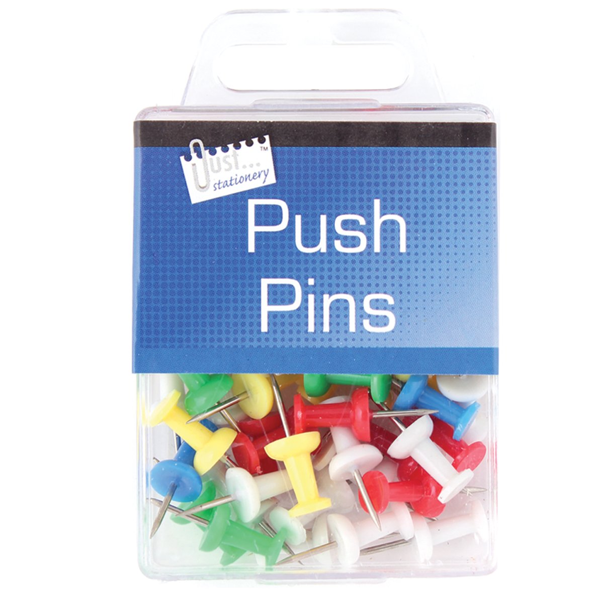 Just Stationery Hanging Box Push Pin (Pack of 50), 9191