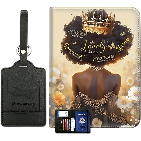 RFID Blocking Passport Cover & Luggage Tag Set - PU Leather Travel Wallet With Elastic Band