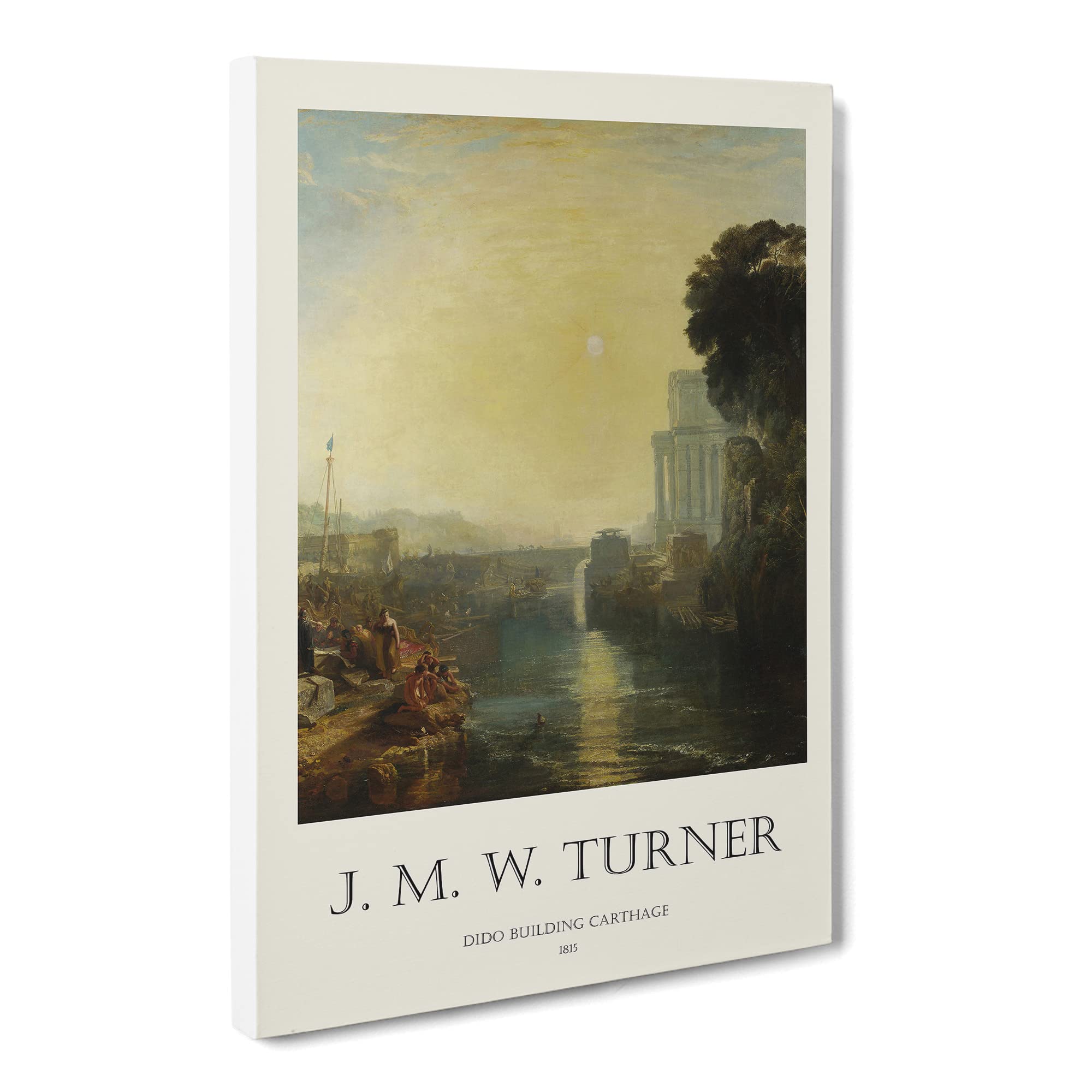 Dido Building Carthage By Joseph Mallord William Turner Canvas Print | Gallery Wrapped 30mm Frame Wall Art | 20x14 inches | Ready to Hang | Classic Cityscape Picture | Living Room Lounge Office