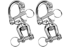 CHANGE MOORE 2/4/6 Pcs Marine Swivel Snap Shackles, 316 Stainless Steel Swivel Eye Snap Shackle Quick Release Carabine, Quick Release Clip for Sailing Rigging Shackles, Sailboat Spinnaker Halyard