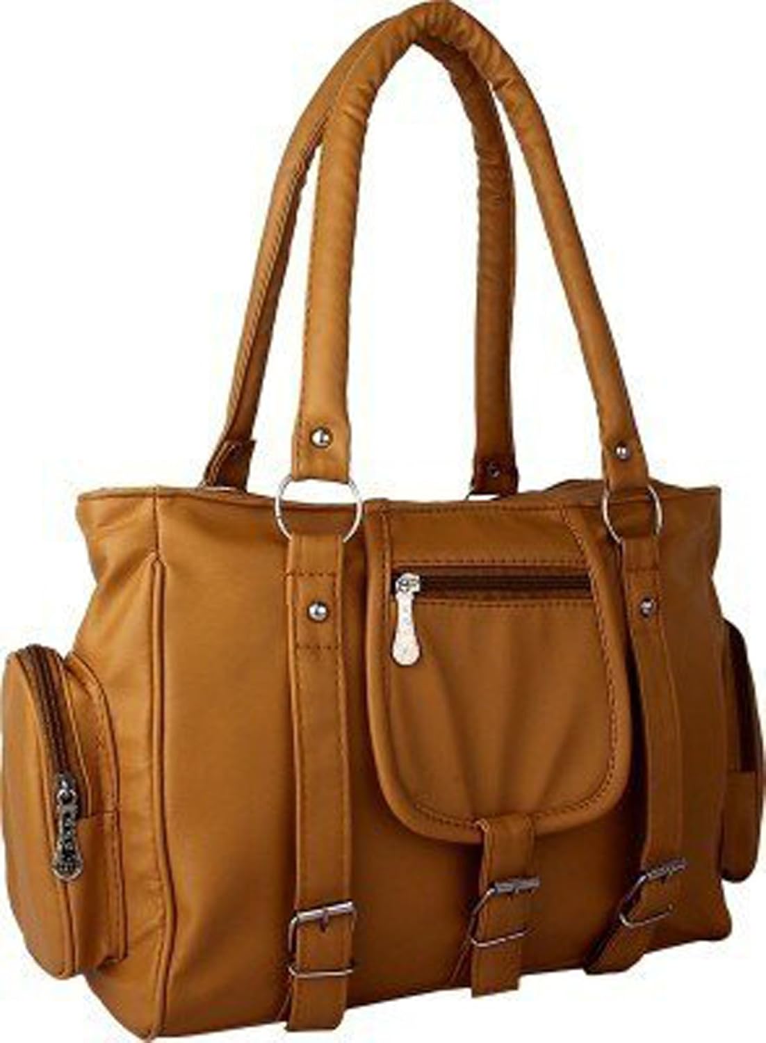 sleema fashion women's handbag tan sf12