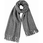 WAMSOFT Winter Wool Scarf Shawl Wraps for Women Thick Solid Scarves Warm for Cold Weather Fashion Wrap for Men