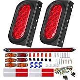 EXERAUO 6 Inch Oval Led Trailer Lights Kit with Mounting Bracket | Sealed Submersible Stop Brake Trailer Tail Light Kit, Lights Bar and Wiring Harness for Boat RV Truck