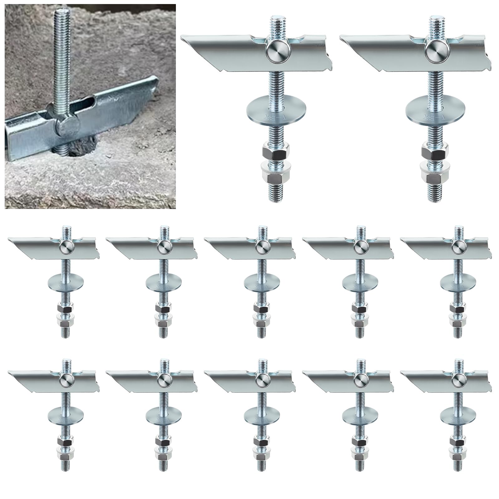 Fomiata 12 Pack M8 x 100mm Heavy Duty Plasterboard Fixings Toggle Bolts Drywall Anchors,Folding Dowels for Hanging Heavy Items on Drywall (M8)