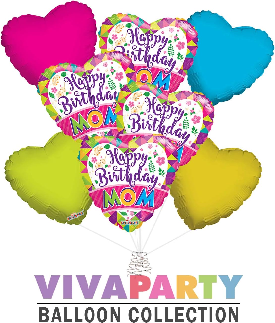 Happy Birthday Mom Balloon Bouquet 8 pc | Viva Party Balloon Collection
