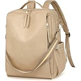 myfriday Large Travel Backpack Purse, Convertible, with Luggage Strap | fits up to 15.6‑inch, side pockets and hidden pocket supports commute, campus and travel